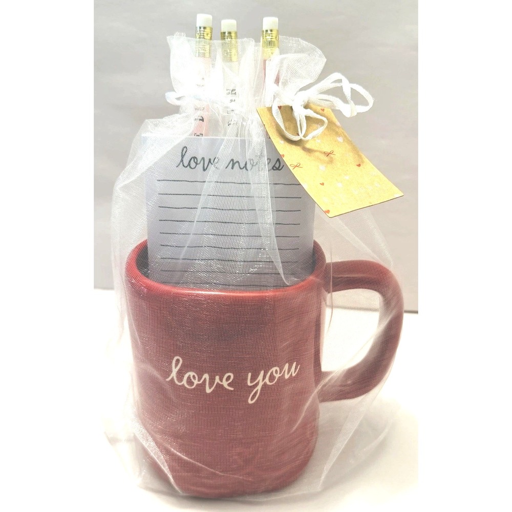 Rae Dunn Mug Love Heart Farmhouse Country Office NEW NOS Teacher Gift Coffee Cup